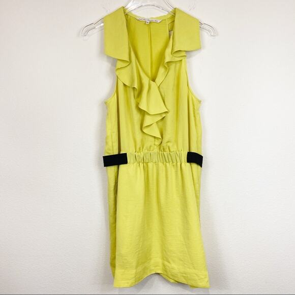 Rachel Roy | Chartreuse Ruffle Cocktail Dress - Picture 2 of 5